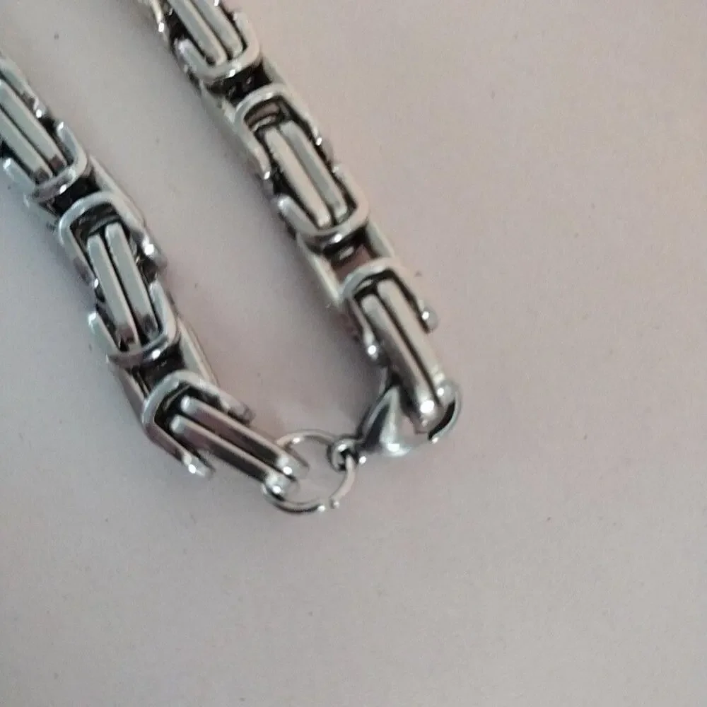 Silver Tone Chain Necklace Chunky Heavy Link 23 In Bold Statement Jewelry
